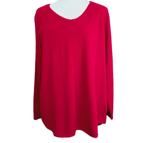 NEW KAREN SCOTT Red Sweater Tunic Top PETITE Large Soft Career Casual Dressy - Picture 6 of 7